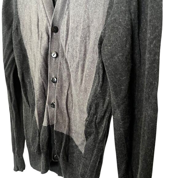 Jacob Holston Mens Silk Cashmere Blend Dark Gray Cardigan Sweater Preppy sz M - Picture 9 of 16